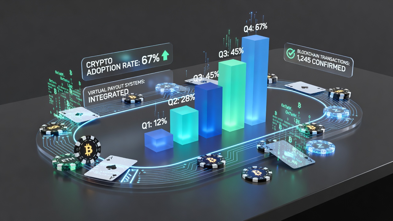 Dashboard showing real-time crypto payout statistics for virtual table games