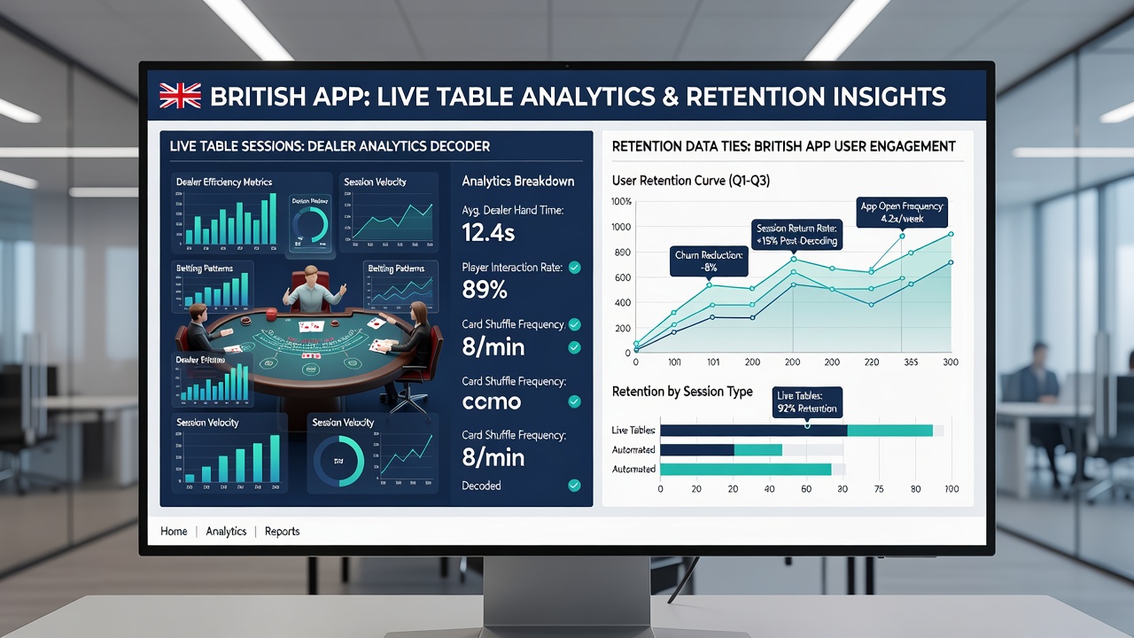 Analytics team reviewing retention graphs linked to live dealer performance on UK gaming platforms